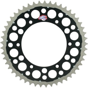 Corona Renthal Twinring Acciaio - Alluminio Yamaha nera 1500U520BK