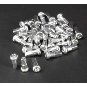 Aluminum nipples for OEM spokes silver color-rear W31-Q636#8 S Zeta Rayons et Accessoires