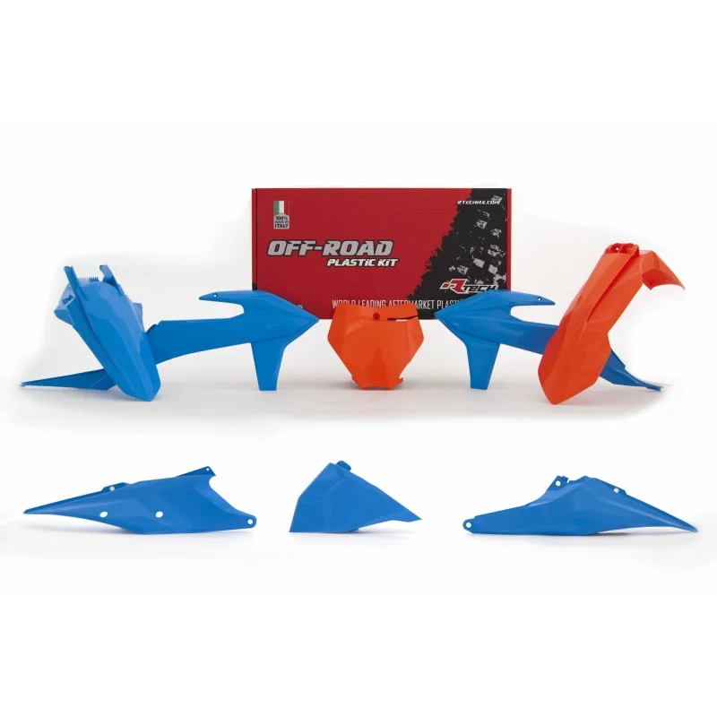 Plastic kit motocross Rtech Ktm light blue orange | KTM SX SXF 19-22 R-KITKTM-CL0-599 Rtech Plastic Kits