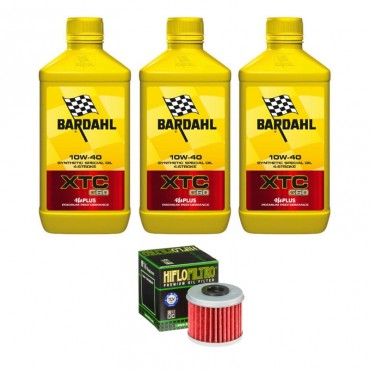 Kit 3 liters engine oil Bardahl XTC and oil filter-Kawasaki KITOLIOMEFILHF207 Bardahl  Motocross Engine Oil