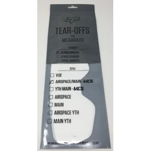 Tear off standard FOX Airspace - Main II 20 pz 25366-012 Fox Goggle Accessories