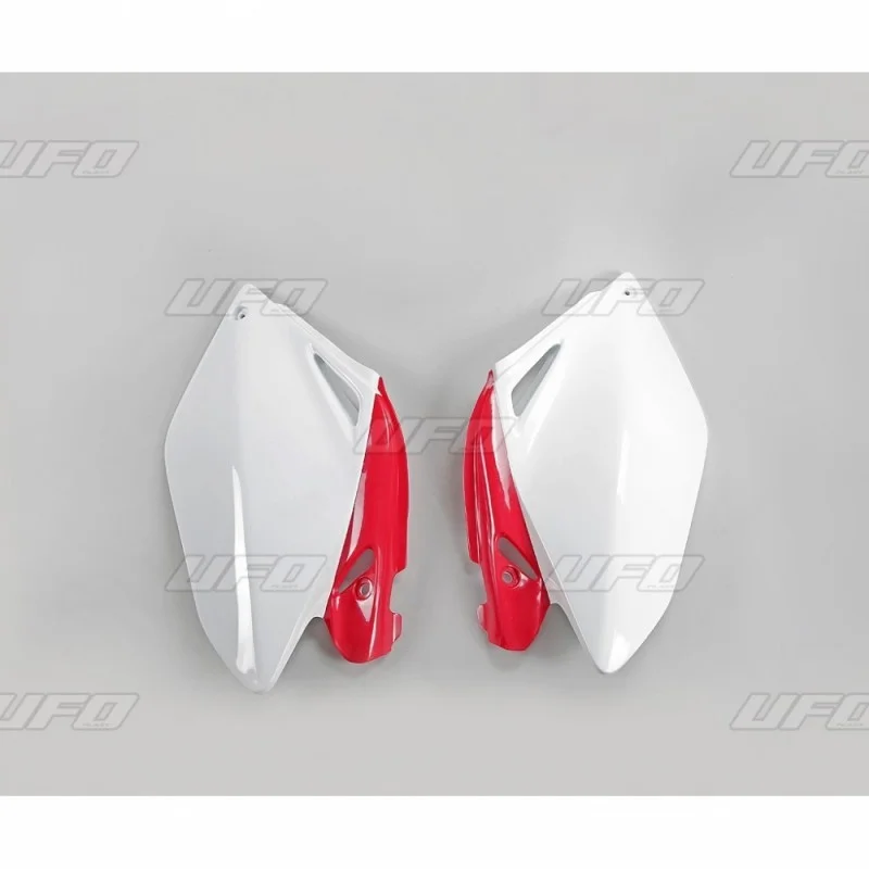 Tabelle laterali Honda CRF 250 06-09 colore originale bianco/rosso HO04606W Ufo Pieces plastiques au detail