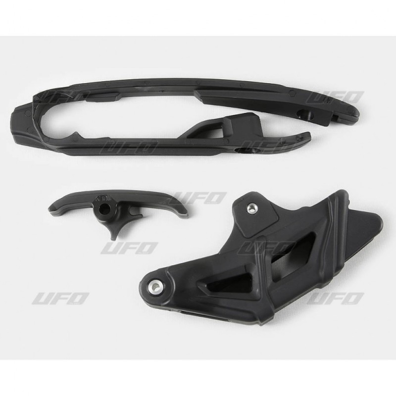 Kit slide chain e Chain guide Ufo Ktm SX 16-20 / SXF 16-20 KT04067001 Ufo Chain Guard and swingarm protection