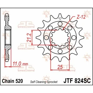Pignone JT in acciaio autopulente -Husqvarna JTF824-SC