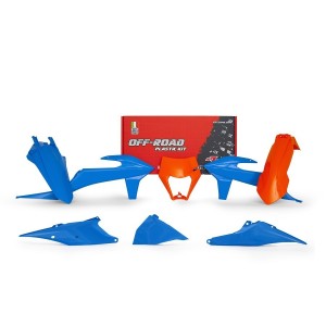 Kit plastiche Racetech enduro Ktm EXC 20- arancione/azzurro R-KITKTM-CL0-520