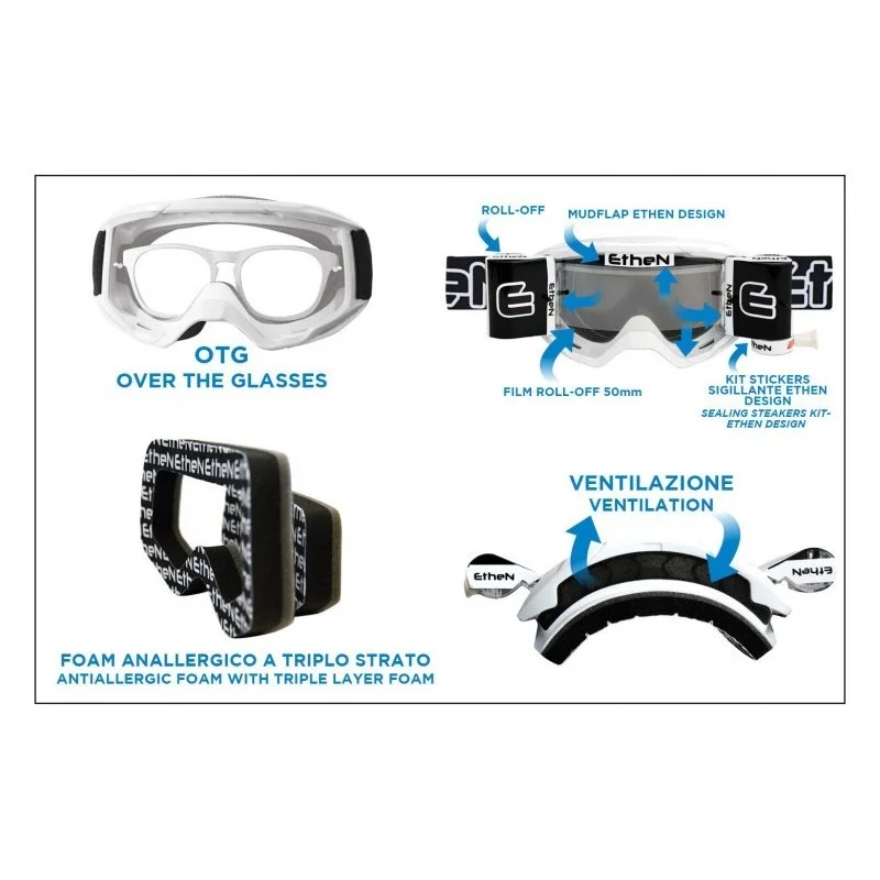 Goggle Ethen 06 with Roll Off System Black MUD0601 Ethen Brillen