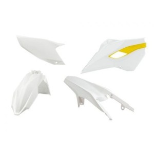 Kit plastiche Racetech Husqvarna- TE/FE 15-16 bianco-giallo R-KITHSQ-OEM-411