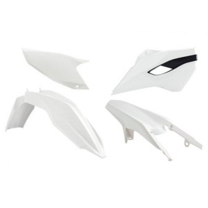 Kit plastiche Racetech Husqvarna- TE/FE 14 bianco-nero R-KITHSQ-OEM-410