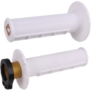 Manopole ODI V2 Lock On half waffle 2-4 tempi bianco 06302277