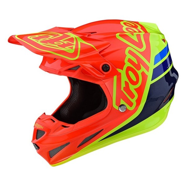 Helmet TLD Troy Lee Designs 2020 SE4 Composito Silhouette orange/yellow 10575701 Troy lee Designs Casques cross