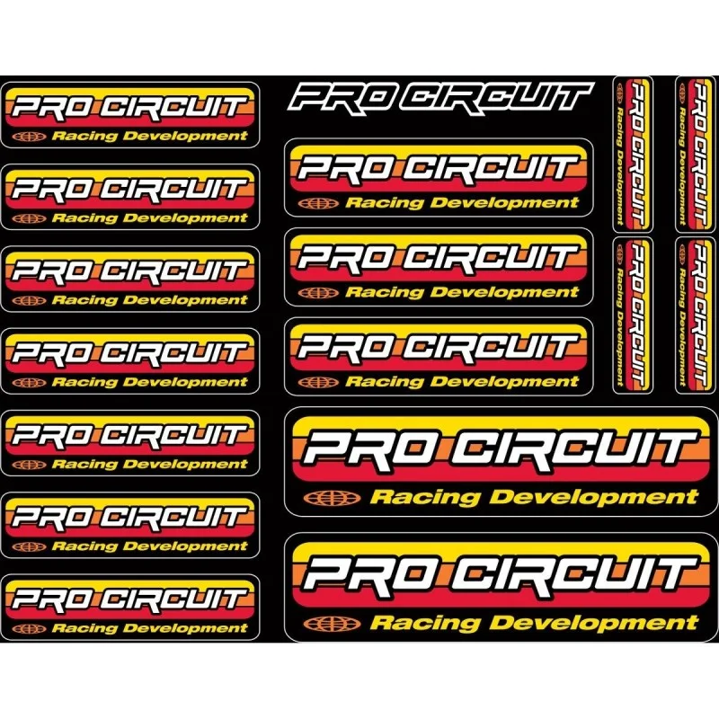 Foglio adesivi con logo Pro Circuit