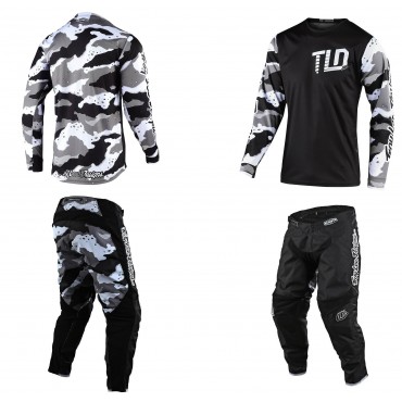 Gear Set TLD Troy Lee Design GP Camo White/Black 30724901+20724901 Troy lee Designs Combo Jersey & Pant Motocross/Enduro