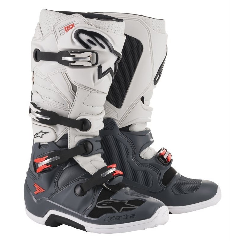 Boots Alpinestars Tech 7 Dark Gray Light Gray red Fluo 2012014-930 Alpinestars Motocross | Enduro Boots