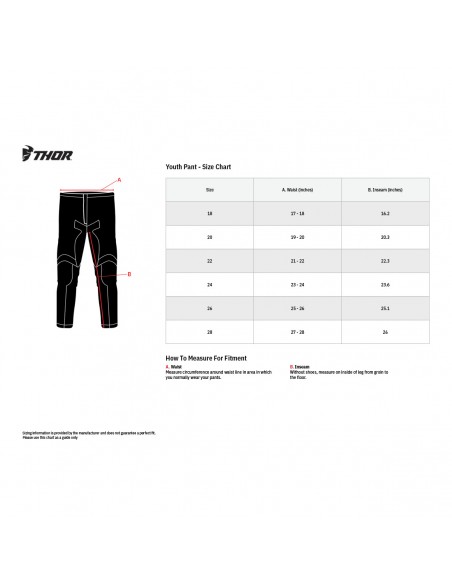 Pant Thor Sector Youth Black/White Thor