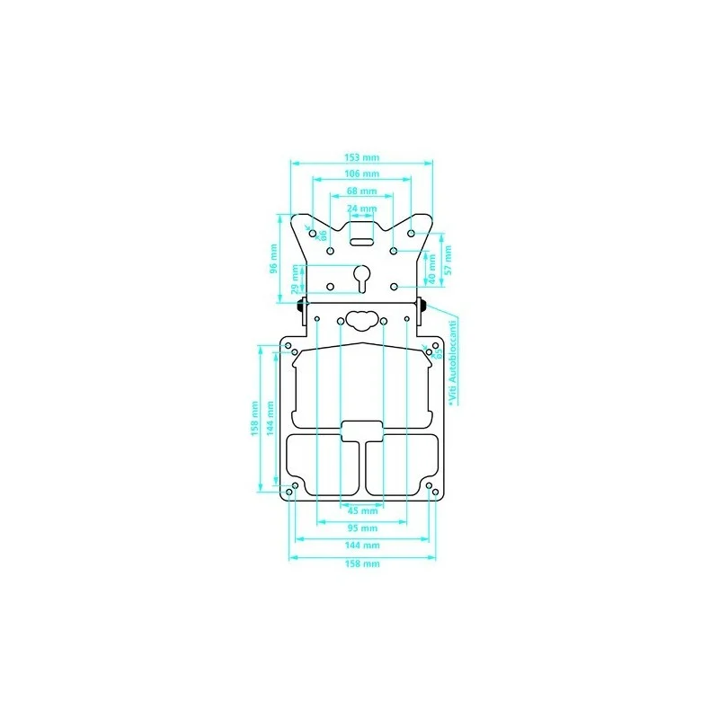 Portatarga regolabile Extreme Nero