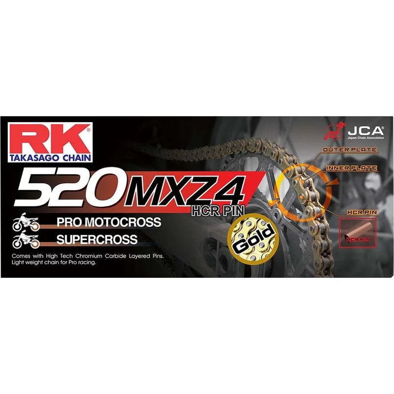 Chaîne RK GB520MXZ5 Cross Enduro Motard 116 Links