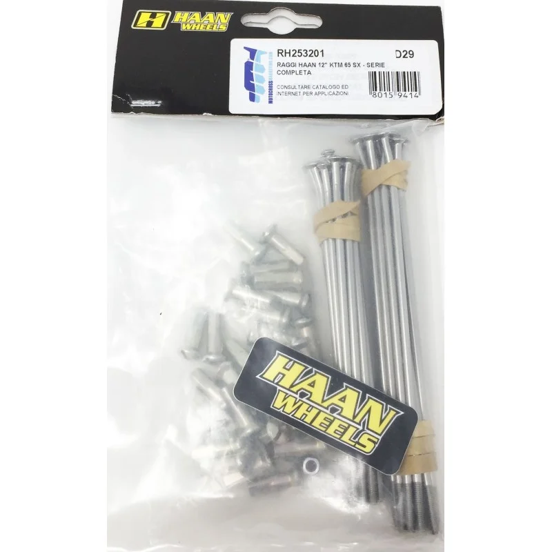 Speichens and nipples Haan Wheels-Ktm/Husqvarna 65 Hinten 12 Silvesilber