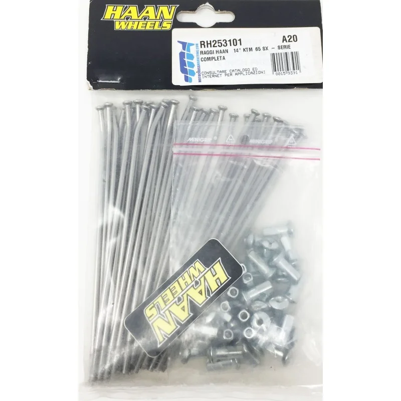 Spokes and nipples Haan Wheels-Ktm/Husqvarna 65 front 14 Silver