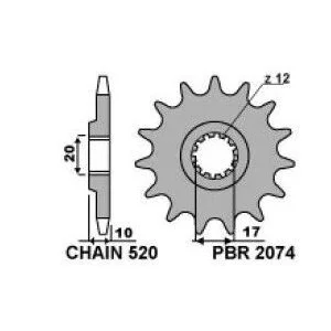 Front sprocket PBR per Husqvarna CR/WR 125 1998-2013