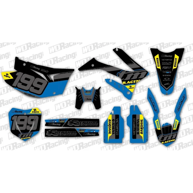 Kit Autocollants TM TEAM noir