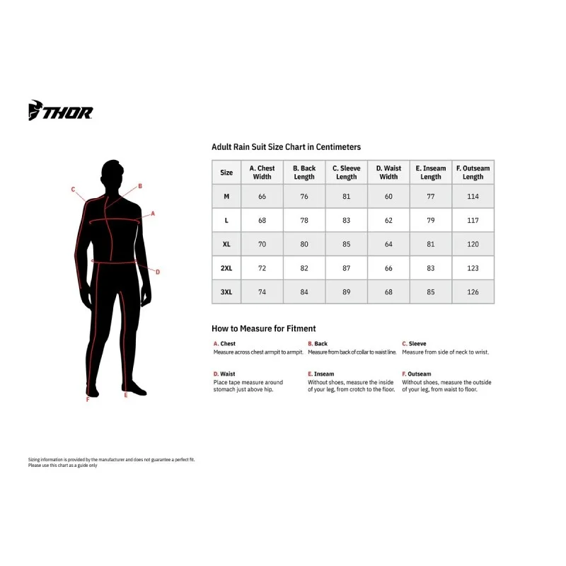 Rain jacket Thor S8 noir one size