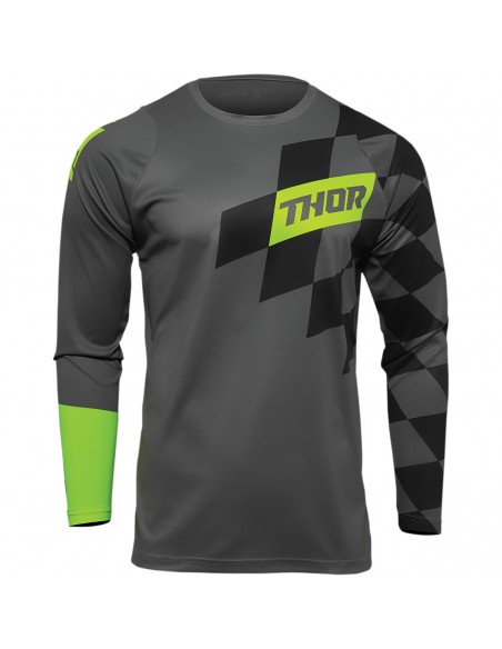 Jersey Youth Thor Sector Gray Fluo Yellow 2022 2912200 Thor Kids Clothing Motocross Gear