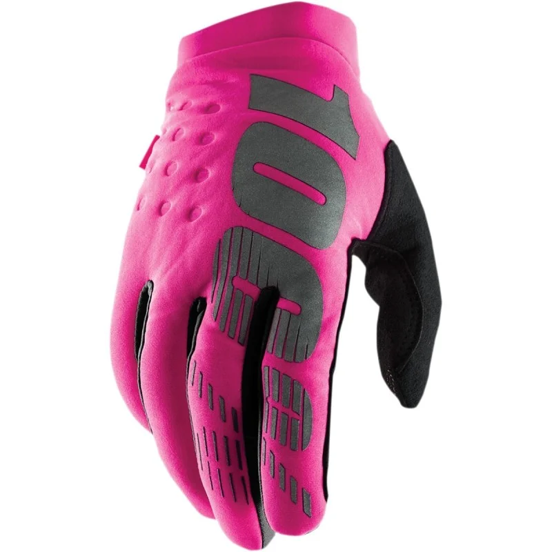 Guanti 100% Brisker Invernali Rosa Fluo