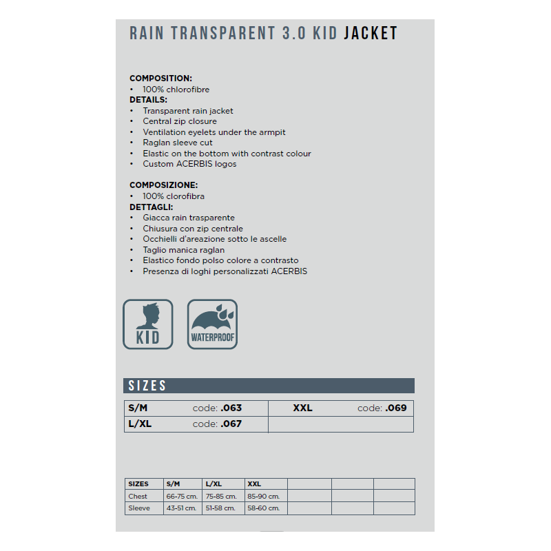 Rain Jacket Acerbis Youth