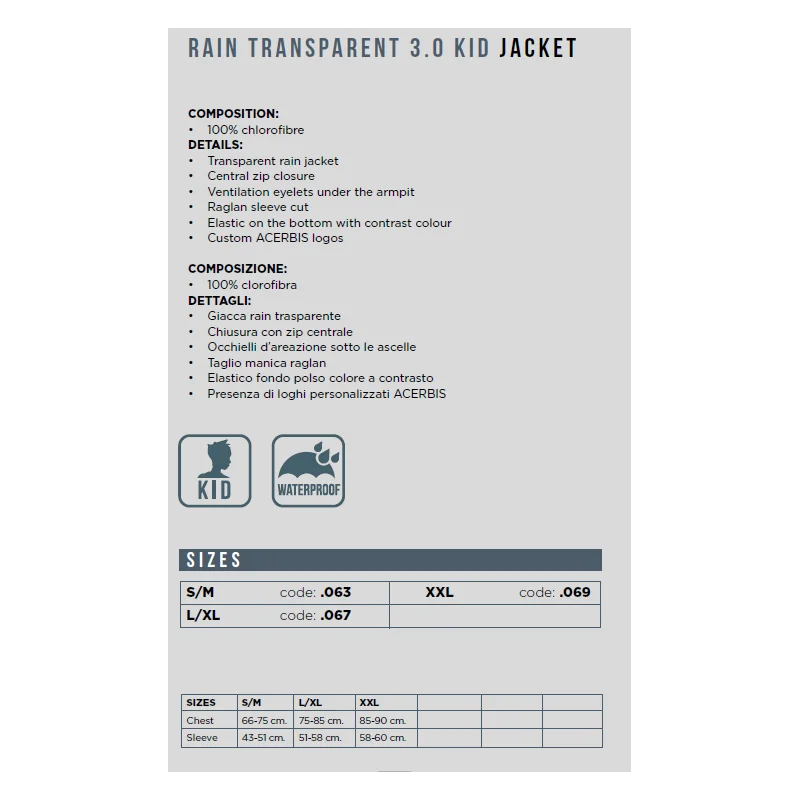 Rain Jacket Acerbis Youth