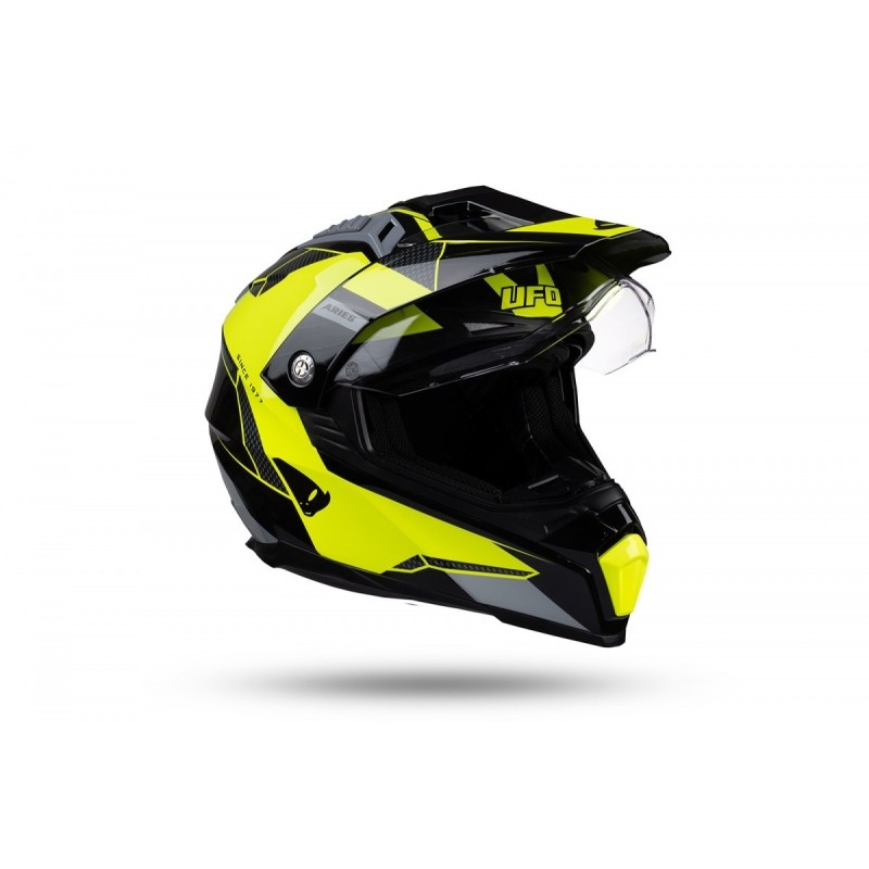 Casco UFO Aries Nero/Giallo Fluo HE162