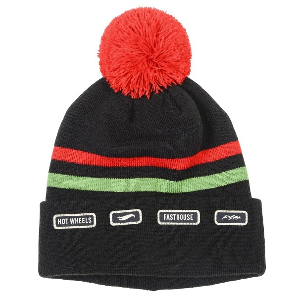 Express Hot Wheels Pom Beanie - Black/Red 1420-0400 Fasthouse Caps and beanies