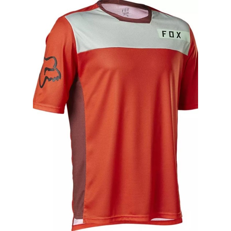FOX Defend Moth Fluo Red Jersey