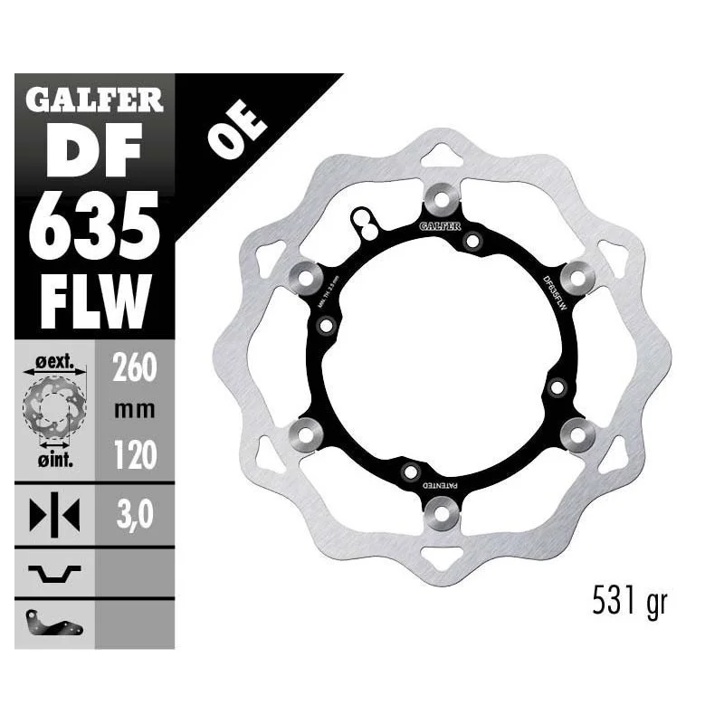 Disque de frein wave Galfer Husqvarna 2000-2013