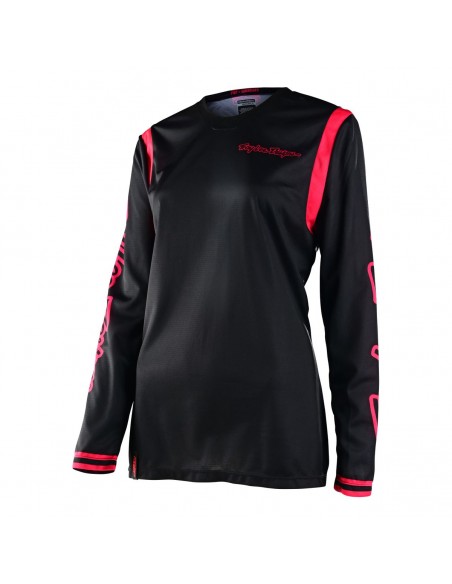 Jersey Woman Troy Lee Design Mono Black/Fluo Red 2022 30849000 Troy lee Designs Combo Jersey & Pant Motocross/Enduro