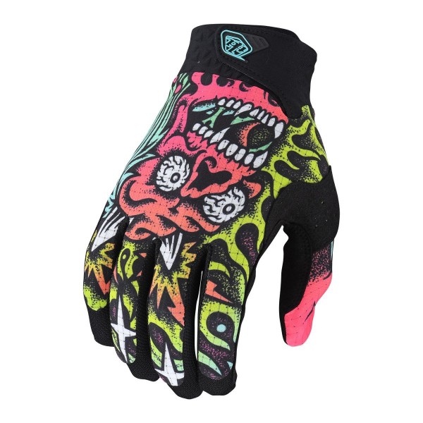 Gloves Youth Troy Lee Design AIR Skull Demon Orange/Green 40655700 Troy lee Designs Kids Motocross Gloves