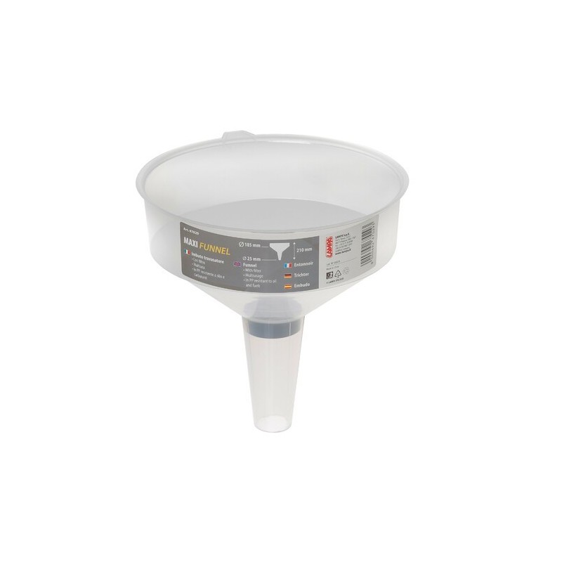 Plastic funnel with filter