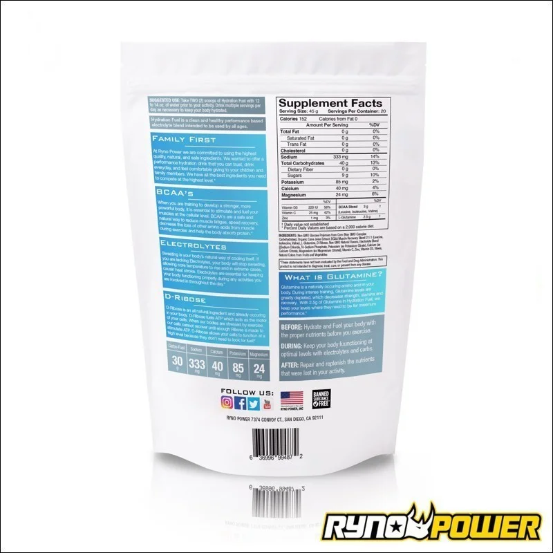 Ryno Power HYDRATION FUEL Fruit - 20 Porzioni
