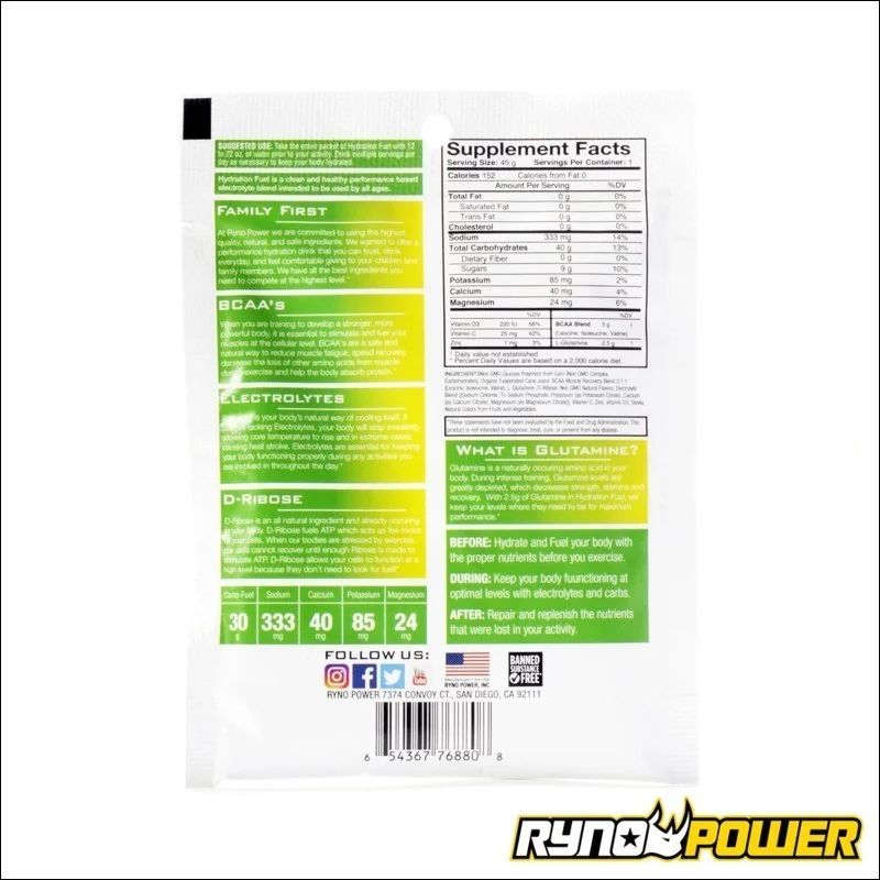 Ryno Power HYDRATION FUEL Lemon - single serving