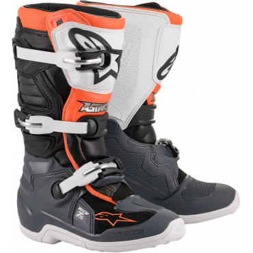 Boots Tech 7s Black Grey White Fluo Orange 2015017-1124 Alpinestars Kids Motocross Boots