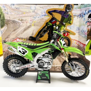 Diecast bike model Kawasaki Race Team KX 450 2019 Tomac 1:12