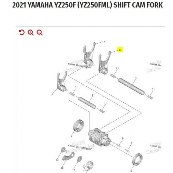 Forchetta selettore cambio Yamaha YZF 2021- 1SM185110000 1SM185110000