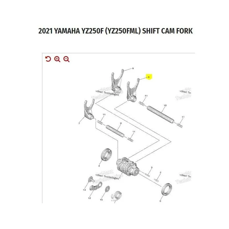 Forchetta selettore cambio Yamaha YZF 2021-