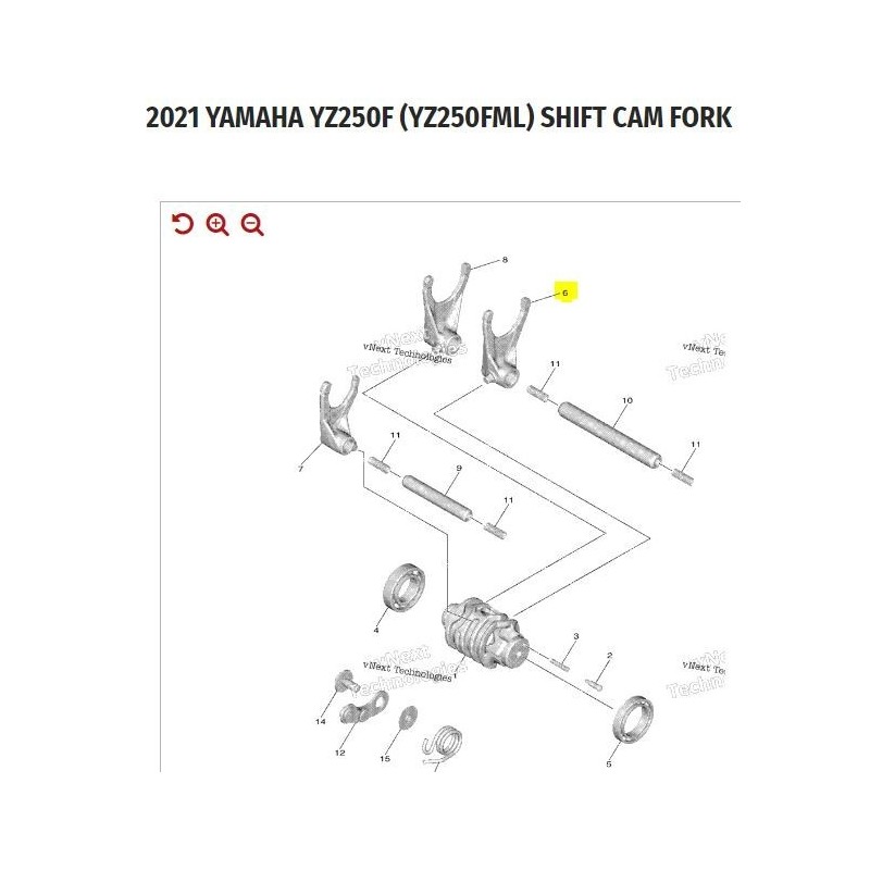 Forchetta selettore cambio Yamaha YZF 2021-