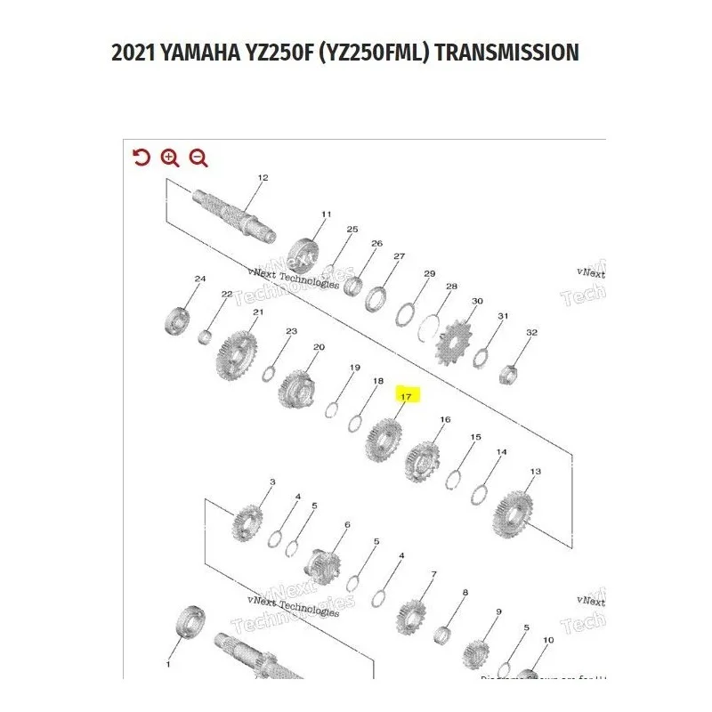 Ingranaggio 3a marcia Yamaha YZF 2021-