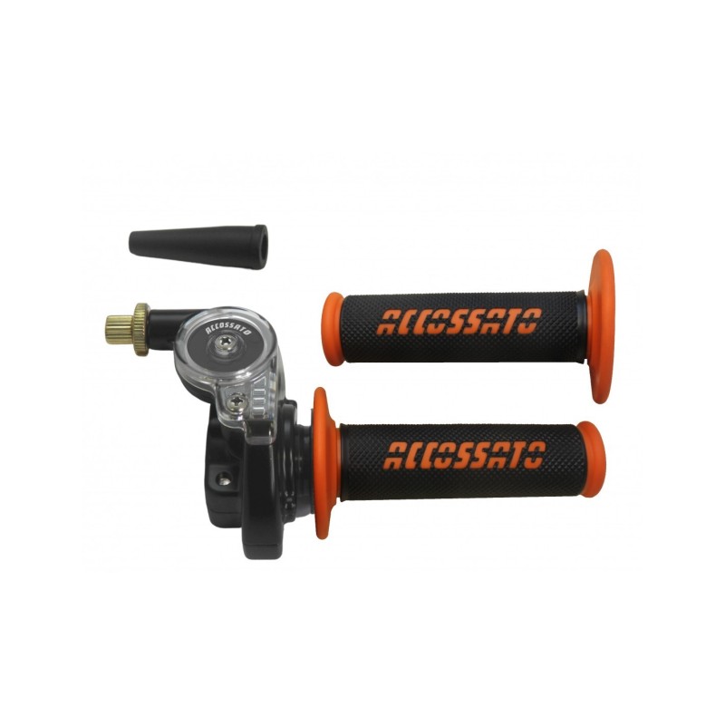 Universal 2-stroke single-cable throttle control for off-road motorcycles and scooters