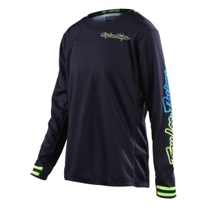 Crossshirt Youth Troy Lee Design GP Mono schwarz - Gelb - cyan