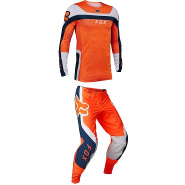 Gear Set FOX Flexair Efekt Fluo Orange 29603-824+29617-824 Fox Combo Jersey & Pant Motocross/Enduro