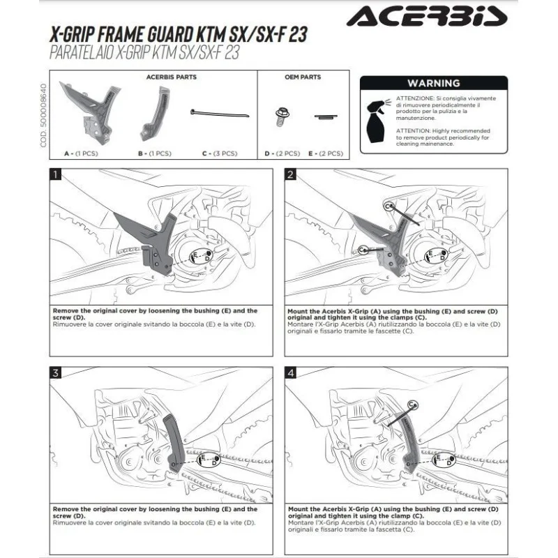 Frame protection Acerbis-KTM SX 125-150-250 SXF 250-350-450 2023-