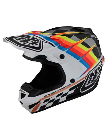 Helmet Troy Lee Desing SE4 POLYACRYLITE Warped white 10932704 Troy lee Designs Motocross Helmets