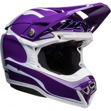 Helmet Bell Moto 10 Spherical Dirt Slayco gloss purple white 71485 Bell Helmets